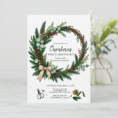 Kerstkrans Maken Feest Evergreen Workshop Kaart (Staand voorkant)