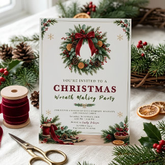 Kerstkrans Maken Feest Uitnodiging