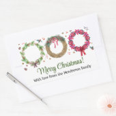 Kerstkrans Making Holiday Party Rechthoekige Sticker (Envelop)