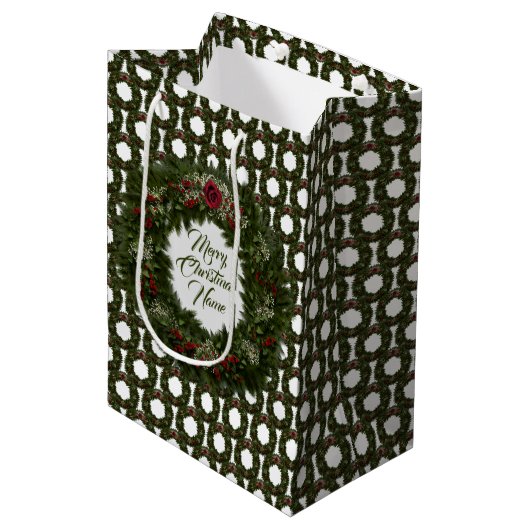 Kerstkrans Medium Cadeauzakje (Voorkant Gekanteld)