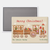Kerstkrans Merry Christmas Express Trein Cartoon Magneet (Voorkant / Achterkant)