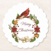 Kerstkrans met aangepaste tekst kartonnen onderzetters (Voorkant)