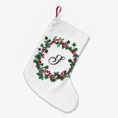 Kerstkrans met aanpasbaar initiaal kleine kerstsok (Voorkant (Hangend))