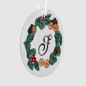 Kerstkrans met aanpasbaar initiaal ornament (voorkant)