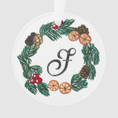 Kerstkrans met aanpasbaar initiaal ornament (voorkant)