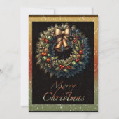 Kerstkrans met Bellen Kerstgroetkaart Feestdagenkaart (Voorkant)