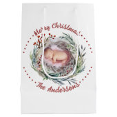 Kerstkrans met bessen foto medium cadeauzakje (Achterkant)