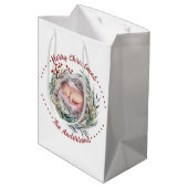 Kerstkrans met bessen foto medium cadeauzakje (Achterkant Gekanteld)