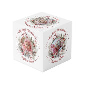 Kerstkrans met bessen, groen foto kubus (Achter hoekig)