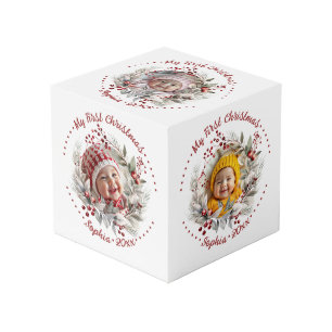 Kerstkrans met bessen, groen foto kubus