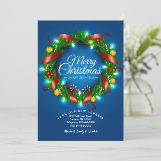 Kerstkrans met Bewegende Aankondiging en Verlichti (Staand voorkant)