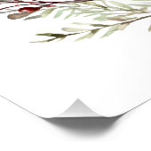 Kerstkrans met bloemen en rode bessen vreugde perfect poster (Hoek)