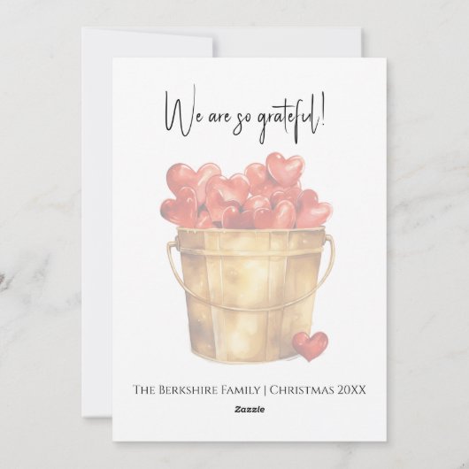 Kerstkrans met Bucket of Hearts Feestdagenkaart (Achterkant)