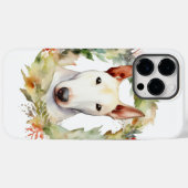 Kerstkrans met Bull Terrier Festieve Pup Case-Mate iPhone Case (Achterkant (horizontaal))