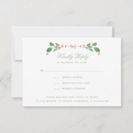 Kerstkrans met Candy Cane Bow Bedankkaart