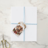 Kerstkrans met Dachshund Kerst Puppy Cadeaulabel (Met Touw)