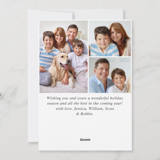 Kerstkrans met dennenappels JOY foto 4 Feestdagenkaart (Achterkant)