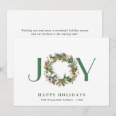 Kerstkrans met dennenappels van JOY Feestdagenkaart (Voorkant / Achterkant)