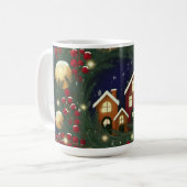 Kerstkrans met dennentakken koffiemok (Voorkant links)
