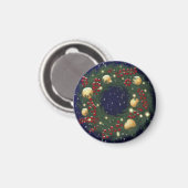 Kerstkrans met dennentakken magneet (Voorkant / Achterkant)