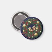 Kerstkrans met dennentakken magneet (Voorkant / Achterkant)