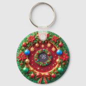 🎁Kerstkrans met eigen naam Kerstcadeau ✨ Sleutelhanger (Achterkant)