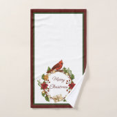 Kerstkrans met eigen tekst handdoek (Handdoek)