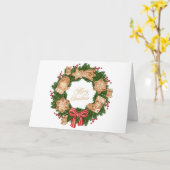 Kerstkrans met gemberkoekjes, bessen kaart (Gele Bloem)