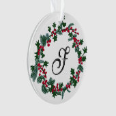 Kerstkrans met gepersonaliseerd initiaal ornament (voorkant)