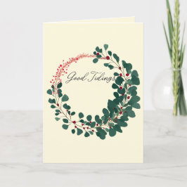 Kerstkrans met goede wensen kaart