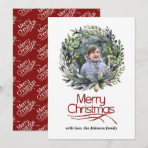 Kerstkrans met groene foto