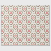 Kerstkrans met hart cadeaupapier (Vlak)
