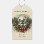 Kerstkrans met Herten Cadeautag Cadeaulabel (Voorkant)