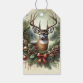 Kerstkrans met Herten Cadeautag Cadeaulabel (Achterkant)