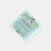 Kerstkrans met holle en sparren takken. servet (Hoek)