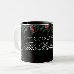 Kerstkrans met Hulst Warme Chocolade Tweekleurige Koffiemok
