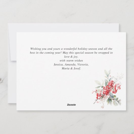 Kerstkrans met hulstbessen feestdagenkaart (Achterkant)