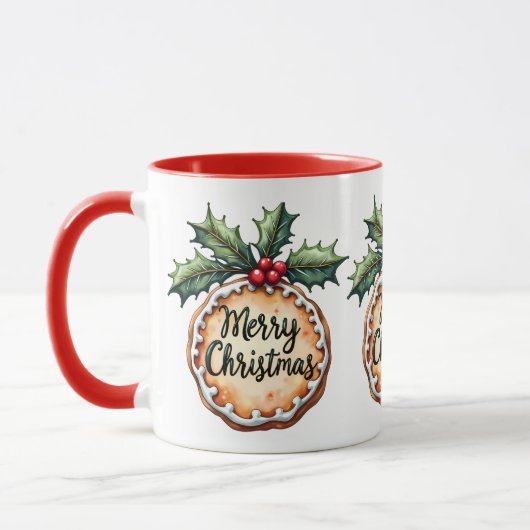 Kerstkrans met hulstbessen mok (Links)