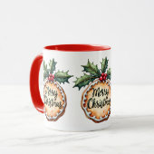 Kerstkrans met hulstbessen mok (Voorkant links)