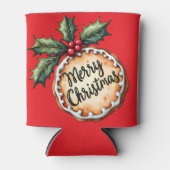 Kerstkrans met hulstbessen rood blikjeskoeler (Voorkant)