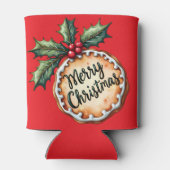 Kerstkrans met hulstbessen rood blikjeskoeler (Achterkant)