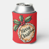Kerstkrans met hulstbessen rood blikjeskoeler (Blikje Achterkant)