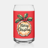 Kerstkrans met hulstbessen rood blikvorm glas (Achterkant)