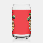 Kerstkrans met hulstbessen rood blikvorm glas (Links)