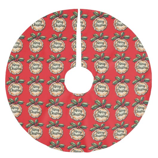 Kerstkrans met hulstbessen rood kerstboom rok (Voorkant)