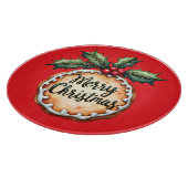 Kerstkrans met hulstbessen rood snijplank (Hoek)