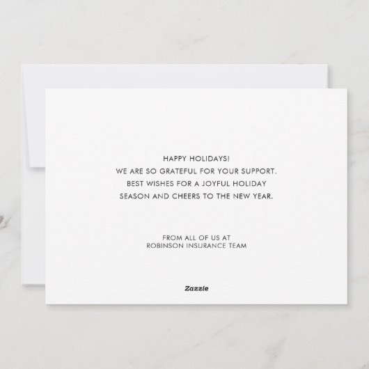 Kerstkrans met Joy bedrijfslogo Feestdagenkaart (Achterkant)