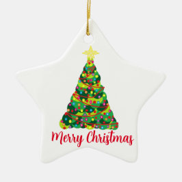 Kerstkrans met Kerstboom Keramisch Ornament