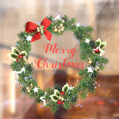 Kerstkrans met Kerstmis tekst voor de winkel Raamsticker (Vel 2)