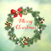 Kerstkrans met Kerstmis tekst voor de winkel Raamsticker (Vel 3)